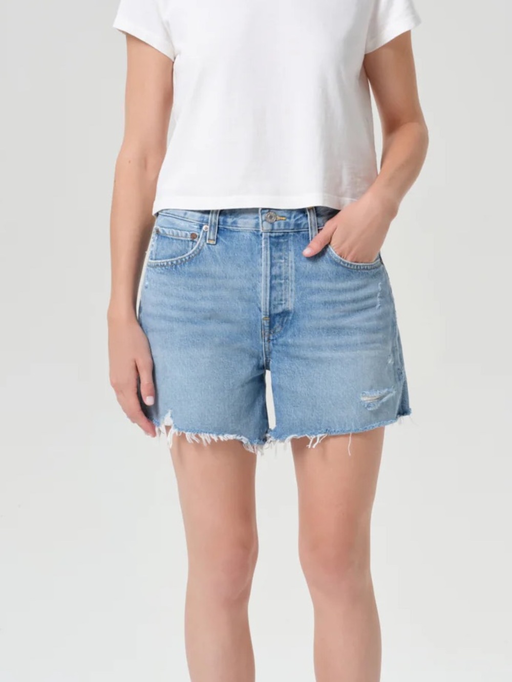 AGOLDE Parker Distressed Denim Shorts